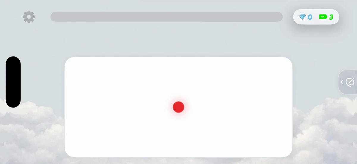 A red point appears at the centre of a white card in the hook stage